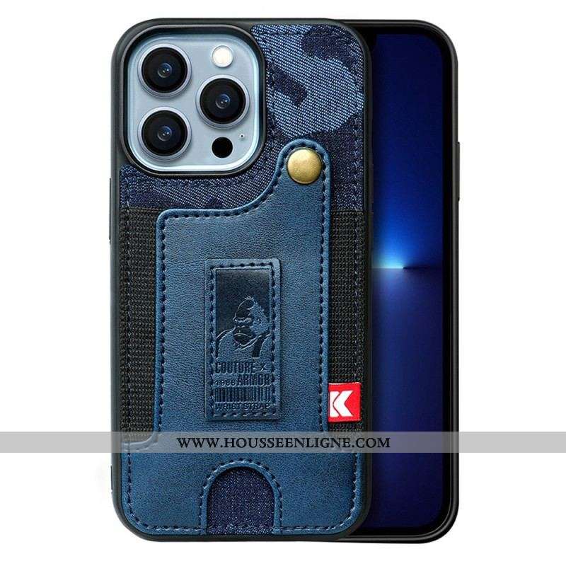 Coque iPhone 14 Pro Porte-Cartes et Sangle Jeans