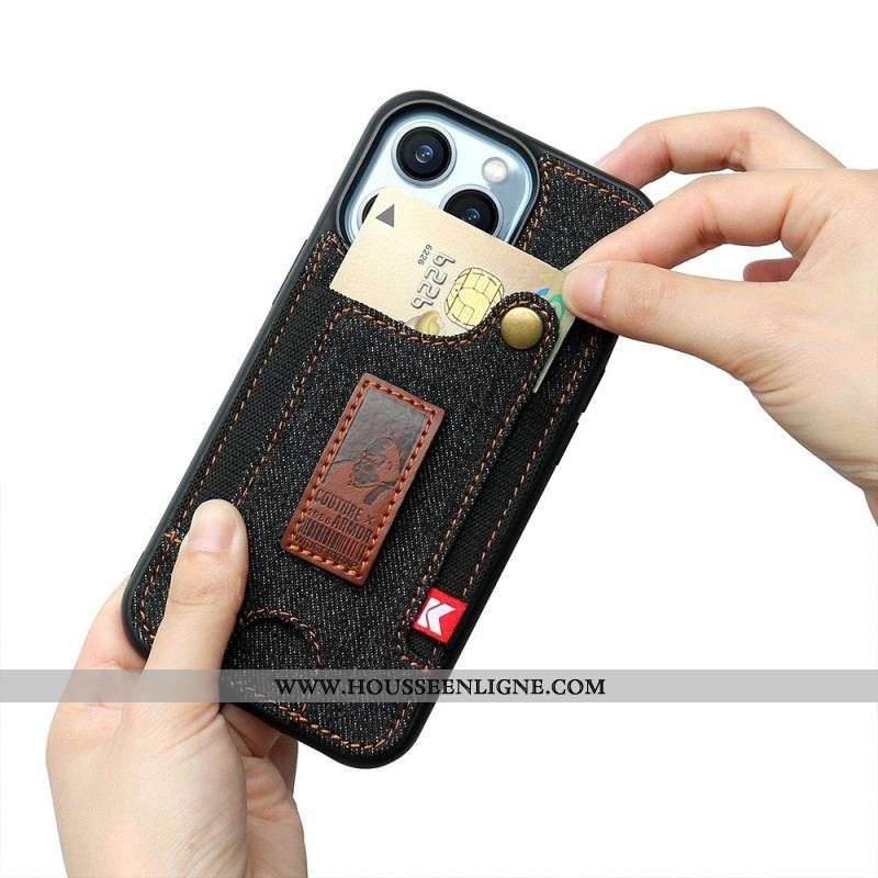 Coque iPhone 14 Pro Porte-Cartes et Sangle Jeans