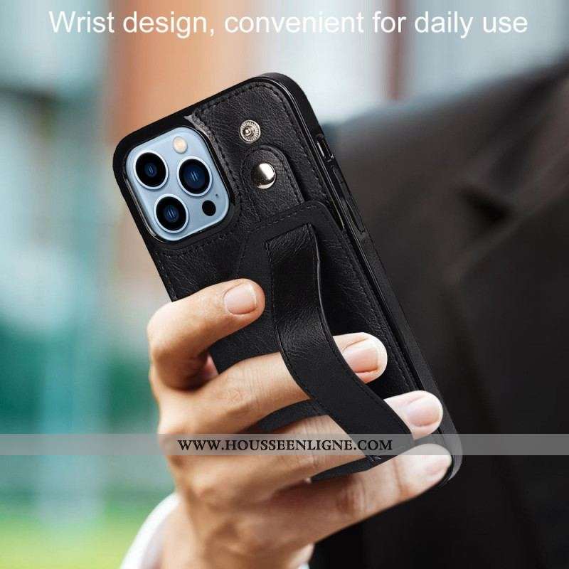 Coque iPhone 14 Pro RFID Porte-Cartes avec Sangle