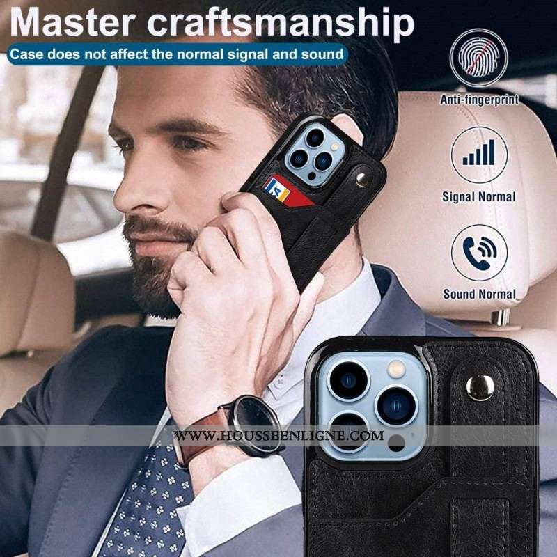 Coque iPhone 14 Pro RFID Porte-Cartes avec Sangle