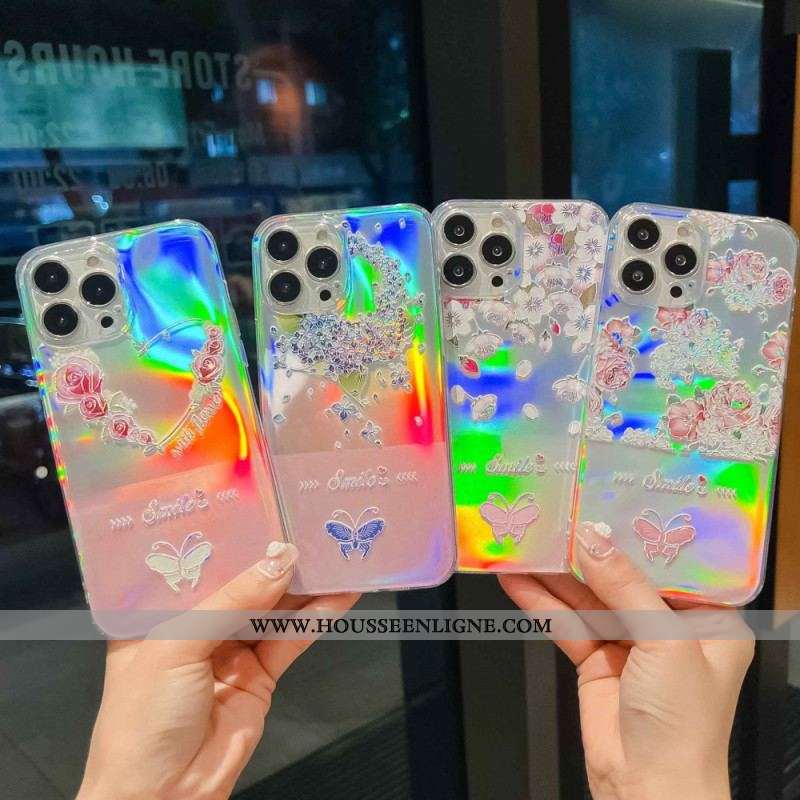 Coque iPhone 14 Pro Silicone Laser Motif