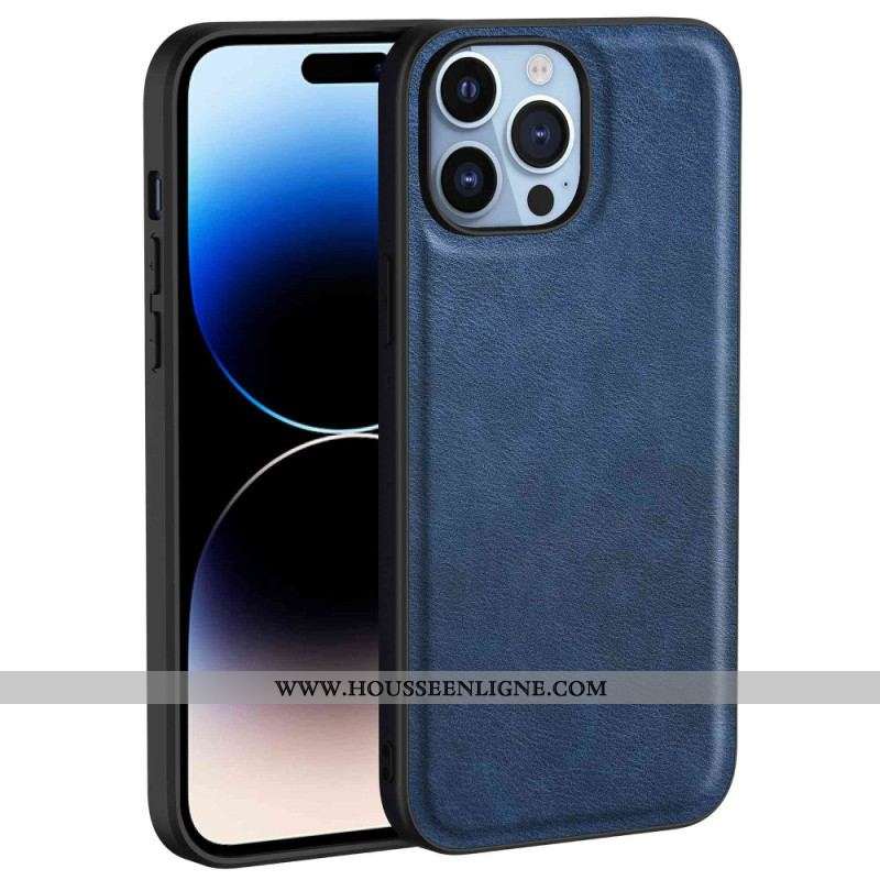Coque iPhone 14 Pro Simili Cuir Rétro