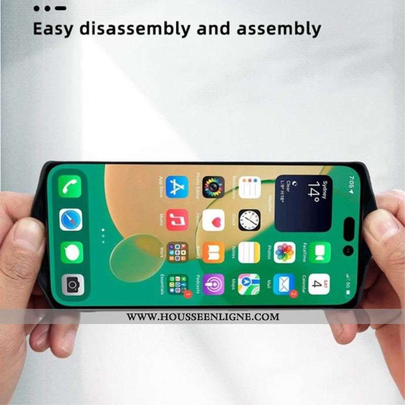 Coque iPhone 14 Pro Simili Cuir Tissé