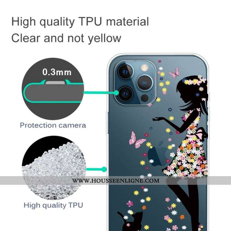 Coque iPhone 14 Pro Transparente Jeune Fille