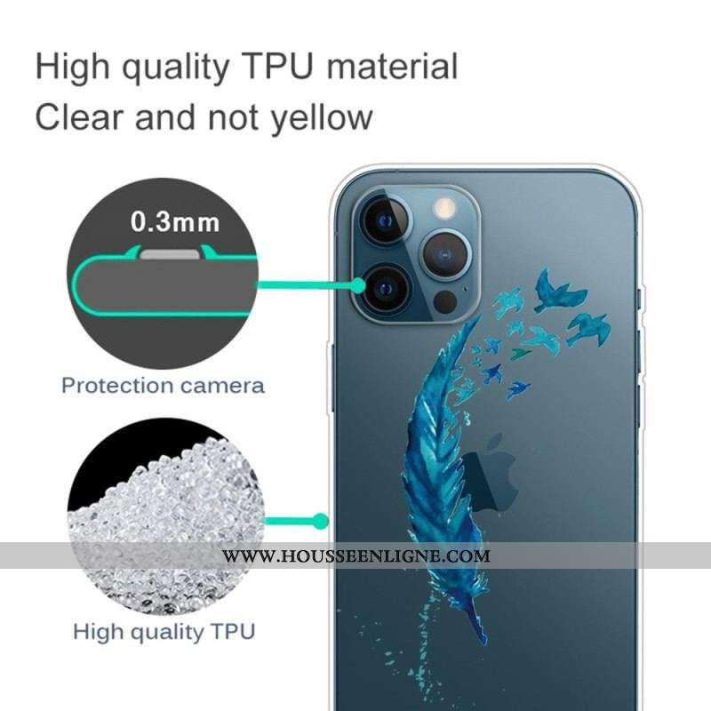 Coque iPhone 14 Pro Transparente Plume