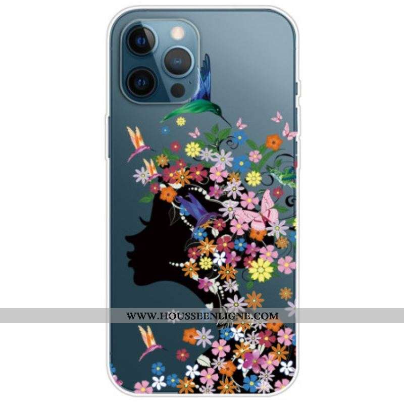 Coque iPhone 14 Pro Tête Fleurie