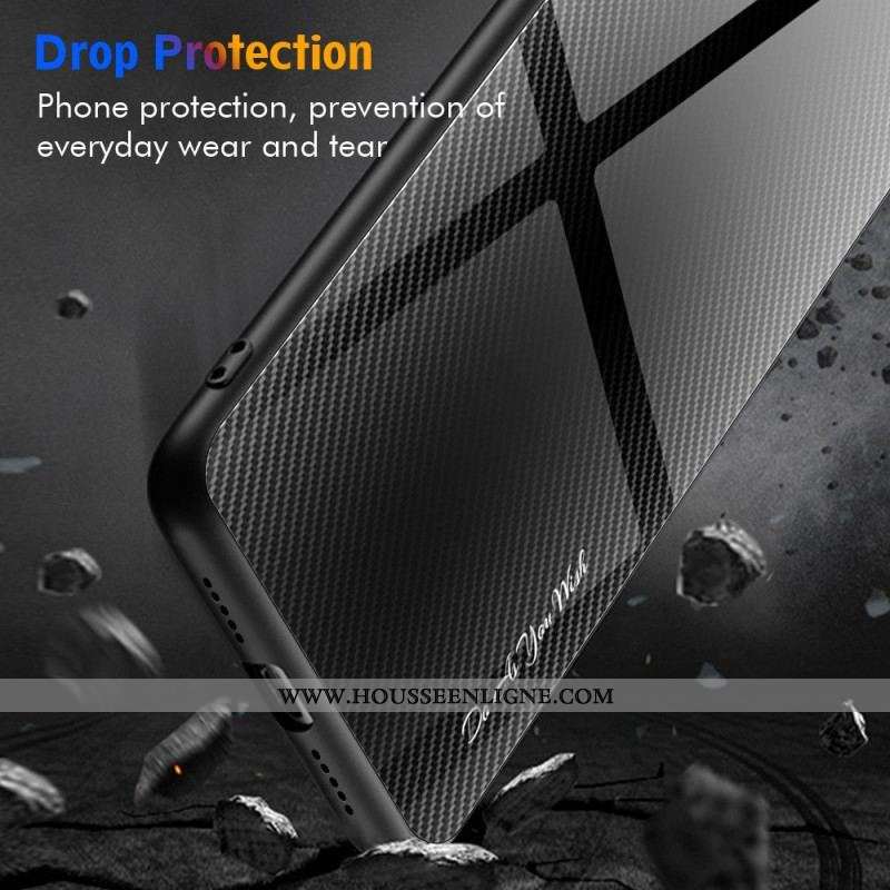 Coque iPhone 14 Pro Verre Trempé Fibre Carbone Classique
