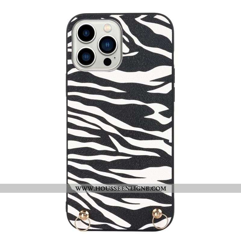 Coque iPhone 14 Pro Zèbre avec Bandoulière