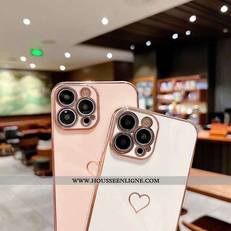 Coque iPhone 14 Pro avec Anneau Coeur