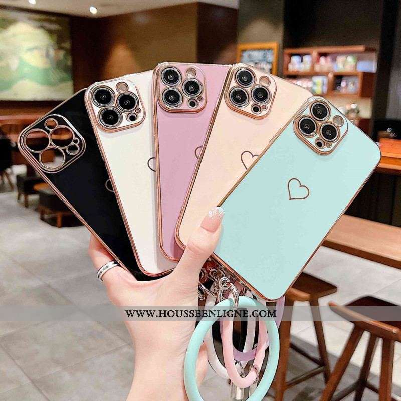 Coque iPhone 14 Pro avec Anneau Coeur