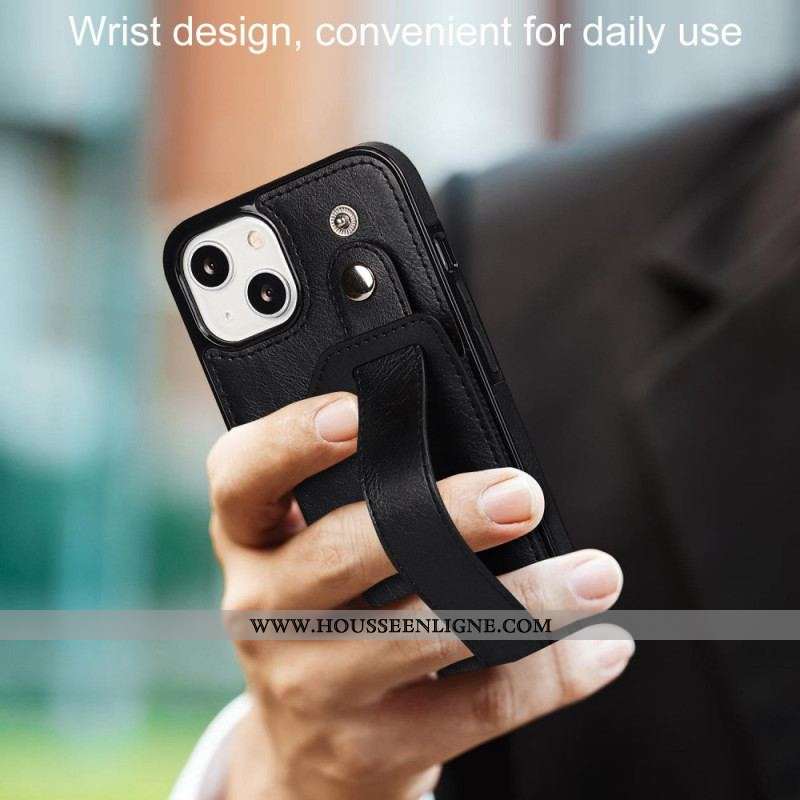 Coque iPhone 14 RFID Porte-Cartes avec Sangle
