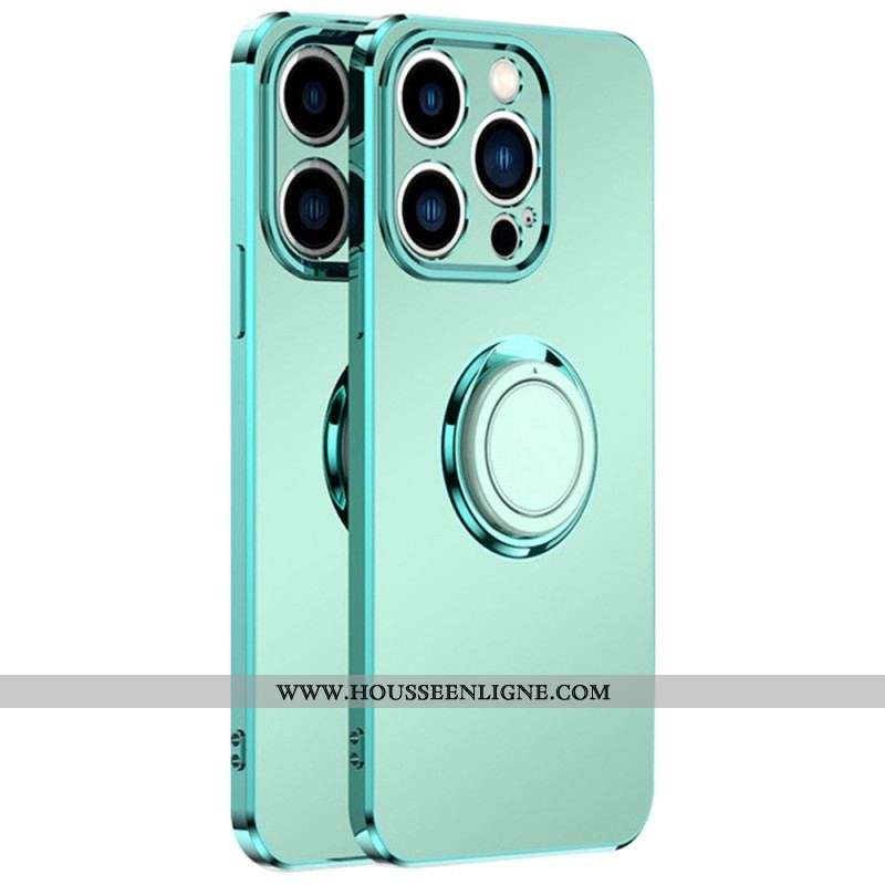 Coque iPhone 14 Style Métal Anneau-Support