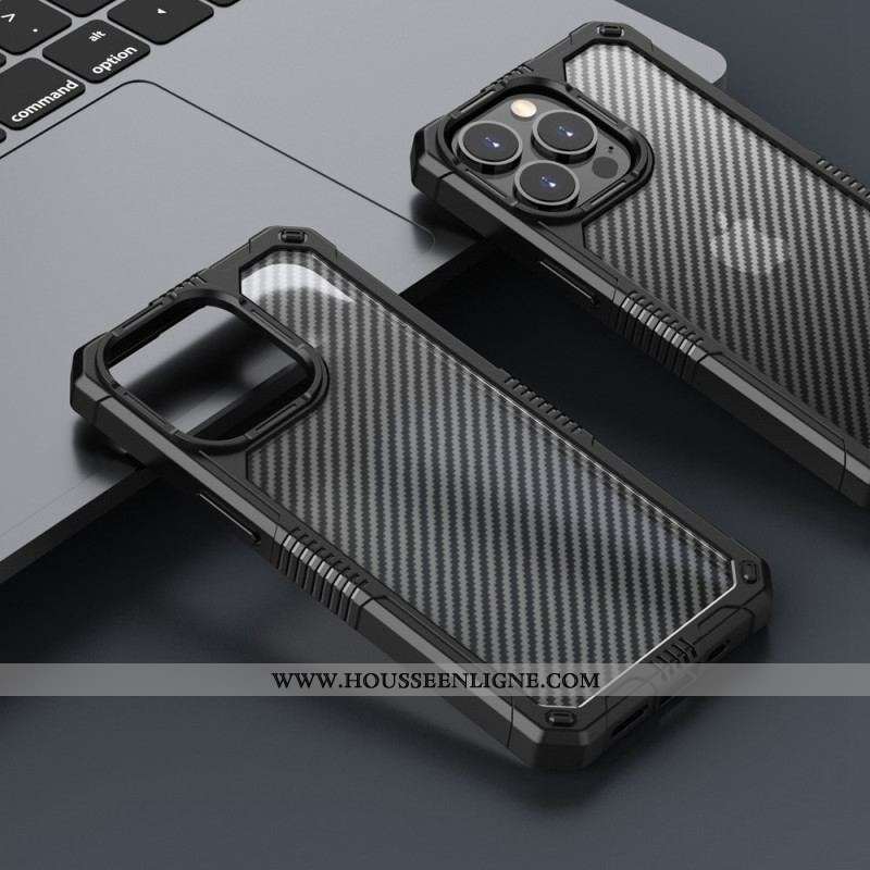Coque iPhone 14 Translucide Fibre Carbone