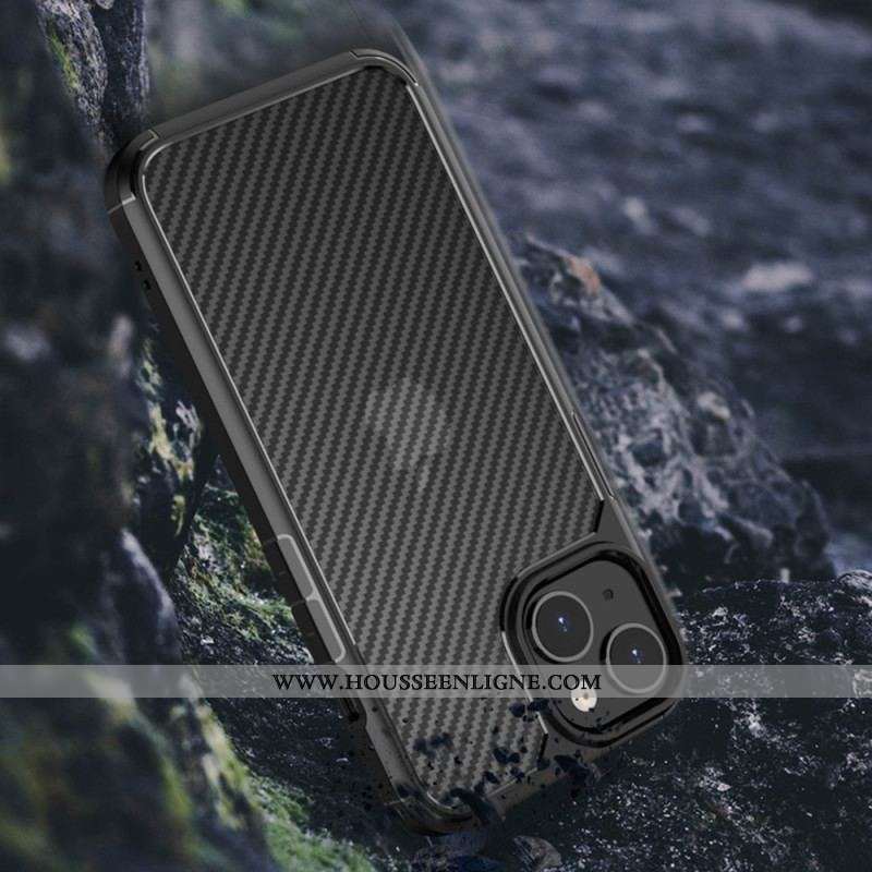Coque iPhone 14 Transparente Fibre Carbone