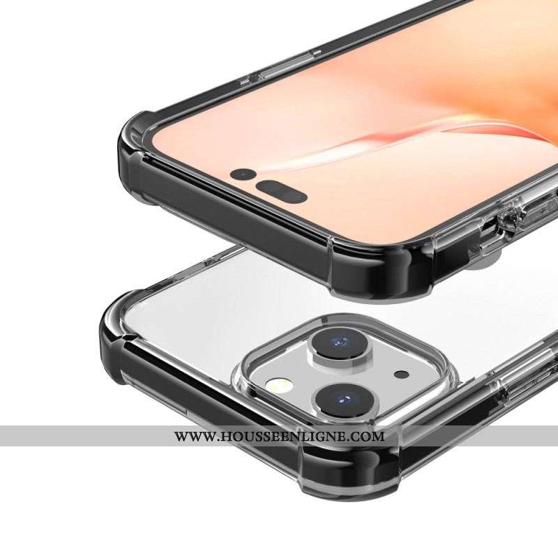 Coque iPhone 14 Transparente Rebords Colorés