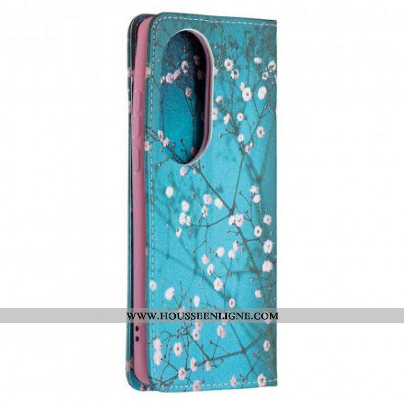 Flip Cover Huawei P50 Pro Branches Fleuries