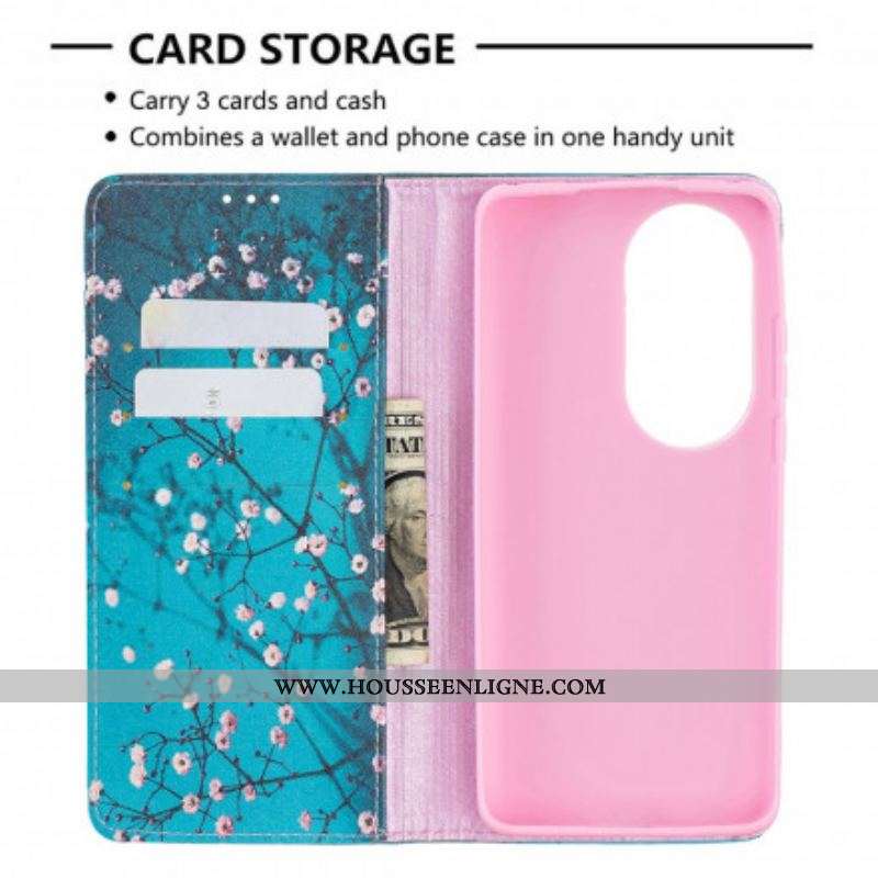 Flip Cover Huawei P50 Pro Branches Fleuries