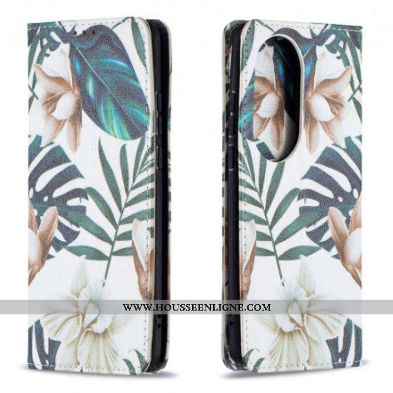 Flip Cover Huawei P50 Pro Feuilles
