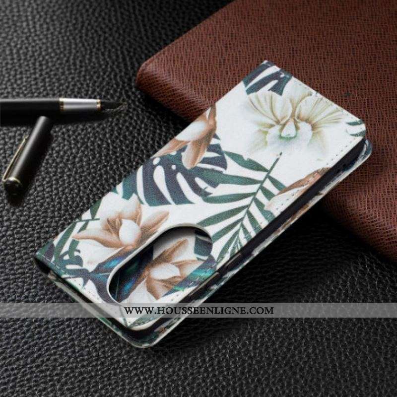 Flip Cover Huawei P50 Pro Feuilles