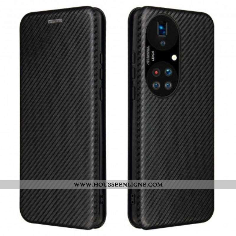 Flip Cover Huawei P50 Pro Fibre Carbone