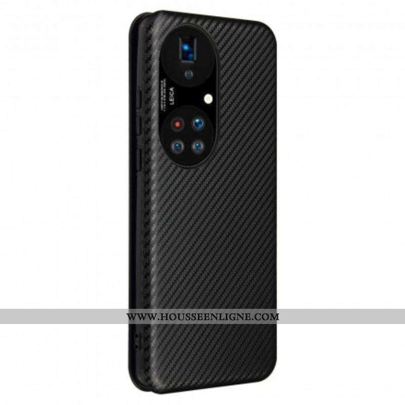 Flip Cover Huawei P50 Pro Fibre Carbone