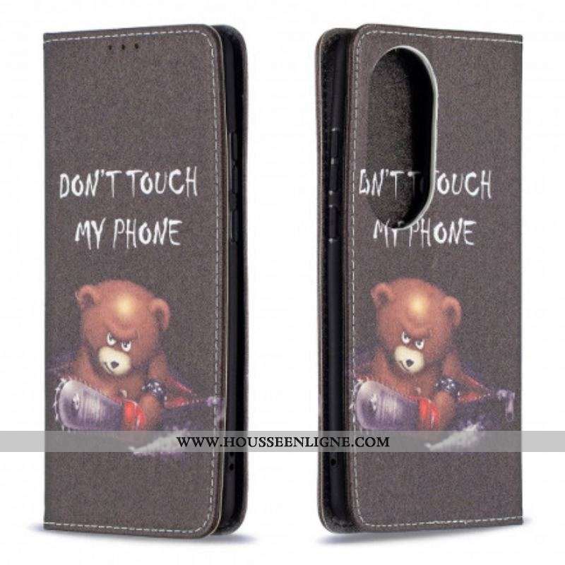 Flip Cover Huawei P50 Pro Ours Dangereux