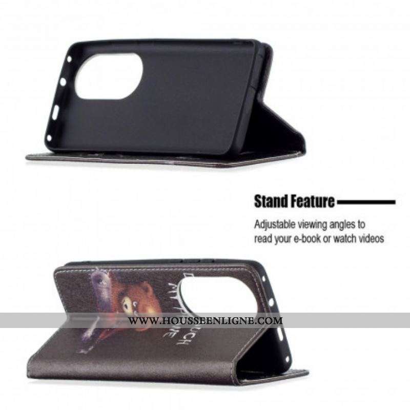 Flip Cover Huawei P50 Pro Ours Dangereux