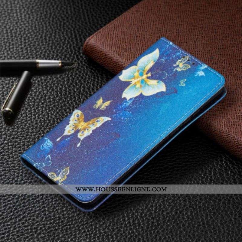 Flip Cover Huawei P50 Pro Papillons Colorés