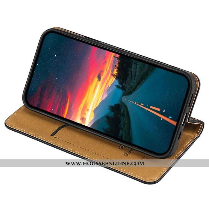 Flip Cover Moto E40 / E30 / E20 Cuir Litchi Fendu Coutures
