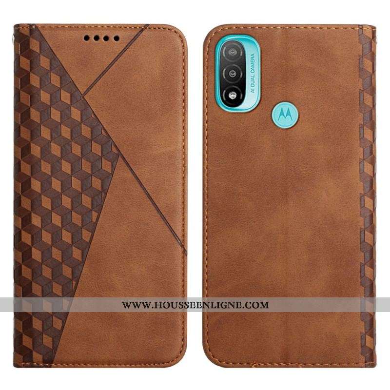 Flip Cover Moto E40 / E30 / E20 Effet Cuir Géo