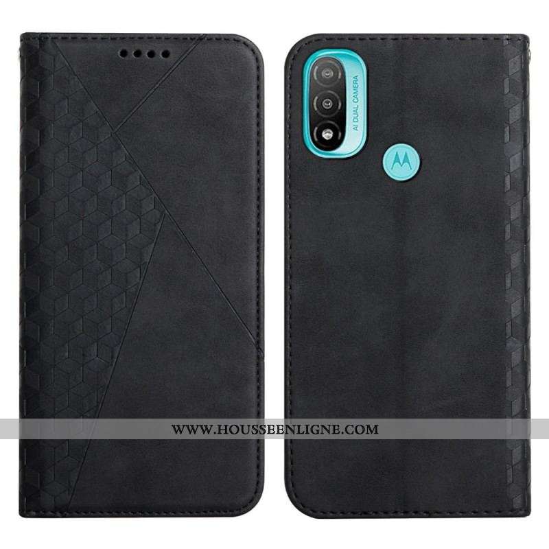 Flip Cover Moto E40 / E30 / E20 Effet Cuir Géo