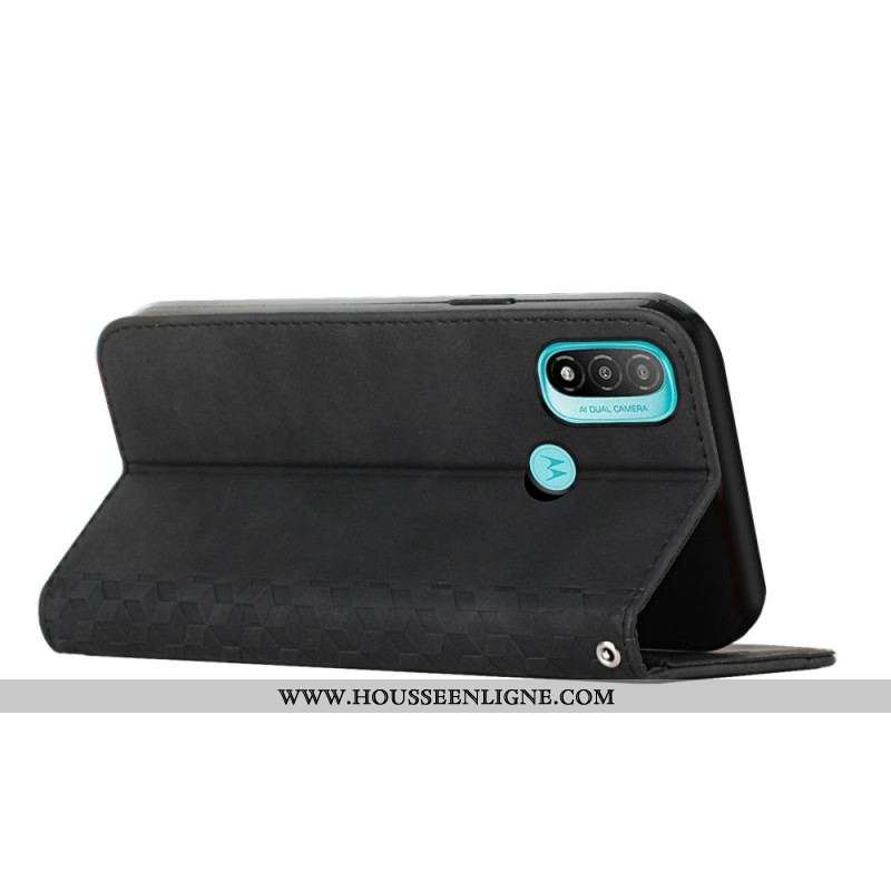 Flip Cover Moto E40 / E30 / E20 Effet Cuir Géo