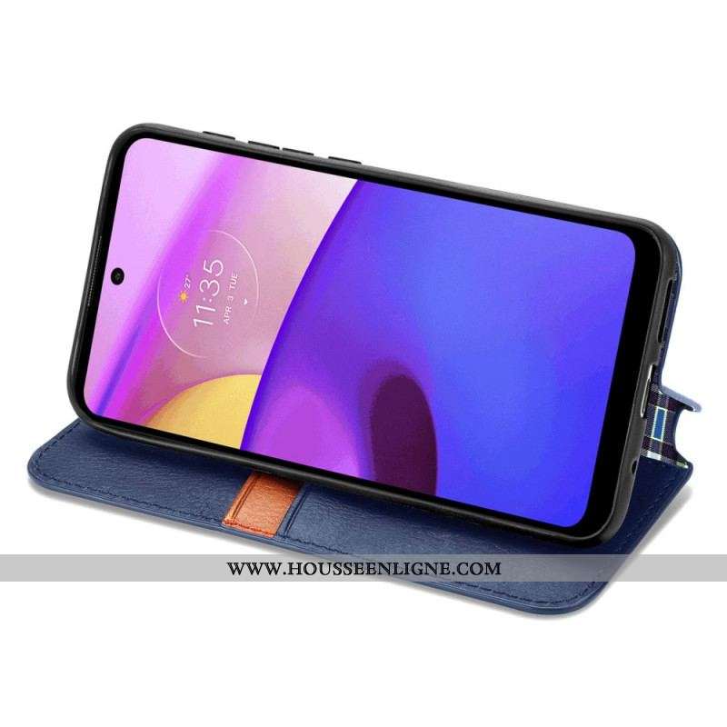 Flip Cover Moto E40 / E30 / E20 Effet Cuir Texture Diamant