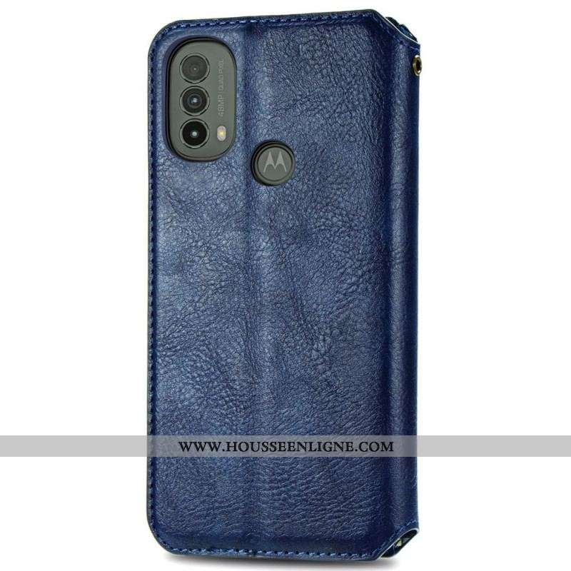Flip Cover Moto E40 / E30 / E20 Effet Cuir Texture Diamant
