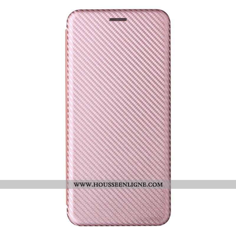 Flip Cover Moto E40 / E30 / E20 Fibre Carbone