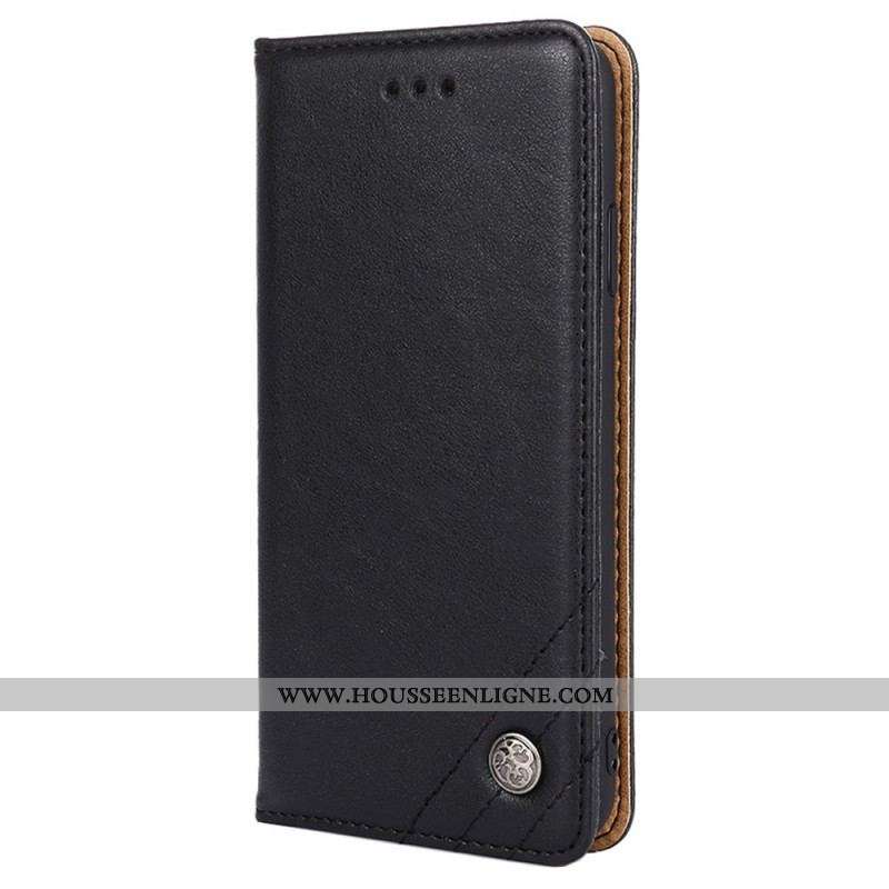 Flip Cover Moto E40 / E30 / E20 Style Cuir Rivet