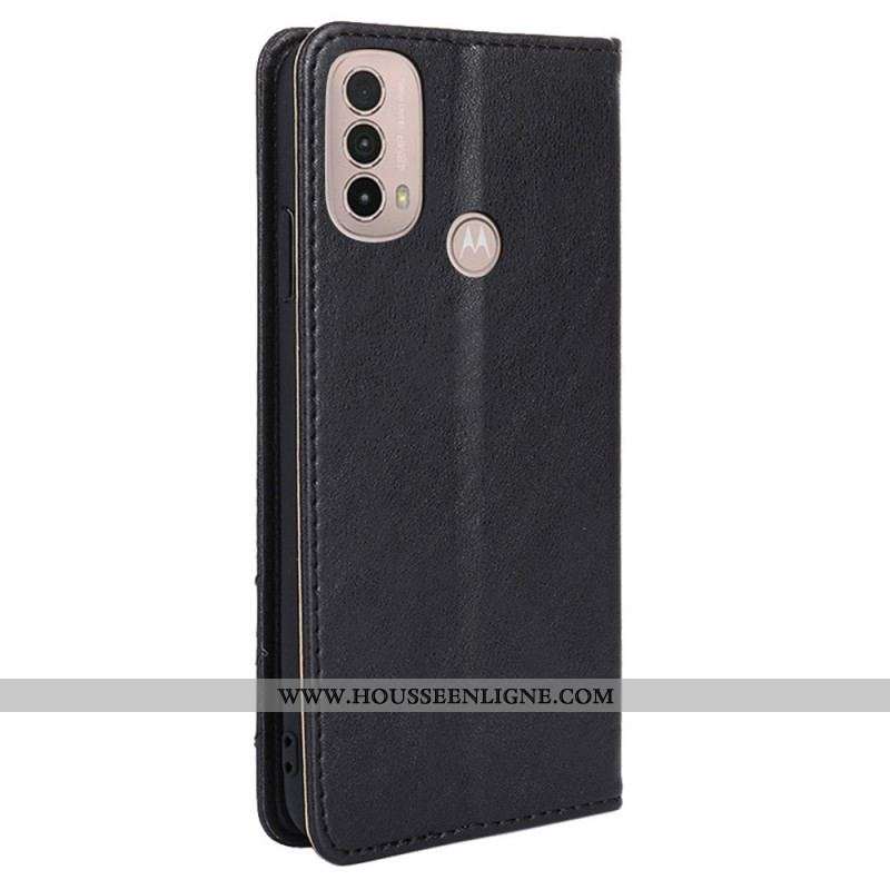 Flip Cover Moto E40 / E30 / E20 Style Cuir Rivet