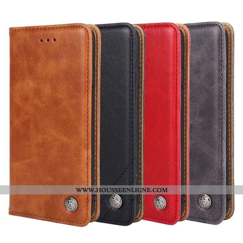 Flip Cover Moto E40 / E30 / E20 Style Cuir Rivet