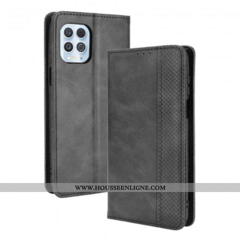 Flip Cover Moto G100 Effet Cuir Vintage Stylisé