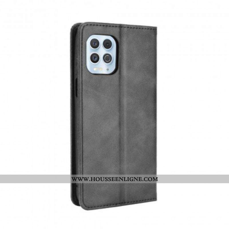 Flip Cover Moto G100 Effet Cuir Vintage Stylisé