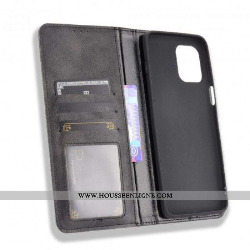 Flip Cover Moto G100 Effet Cuir Vintage Stylisé