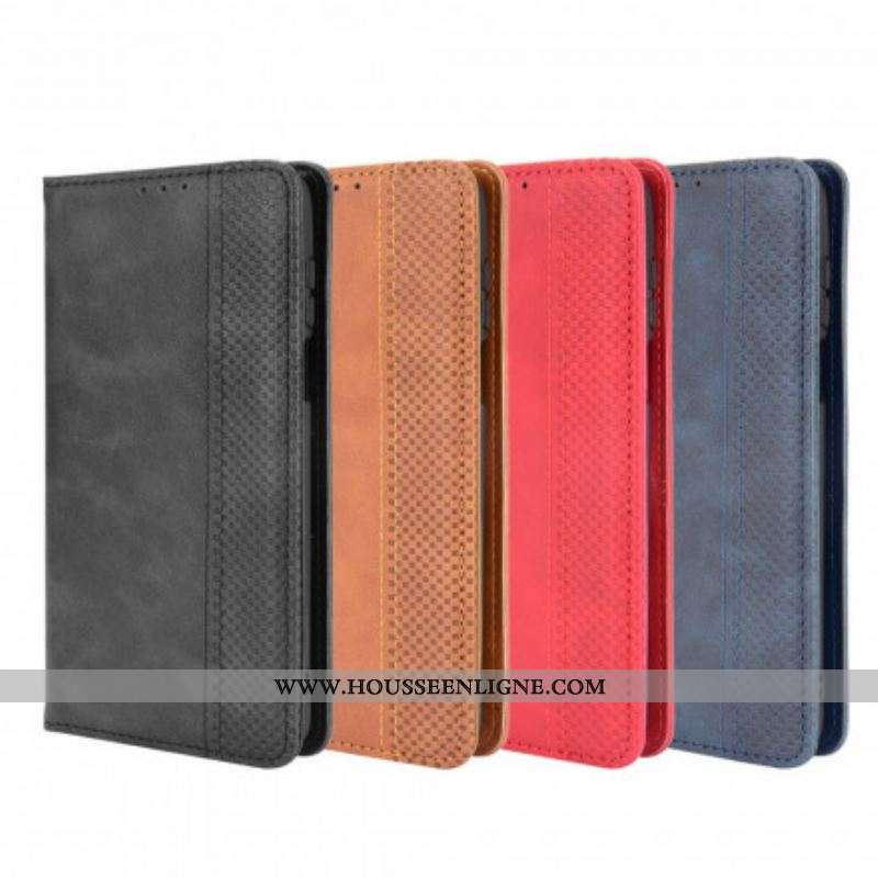 Flip Cover Moto G100 Effet Cuir Vintage Stylisé