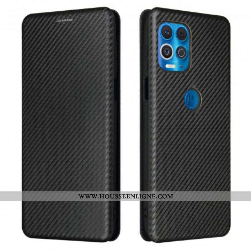 Flip Cover Moto G100 Silicone Carbone