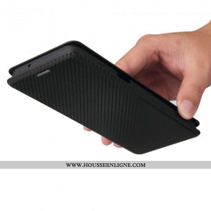 Flip Cover Moto G100 Silicone Carbone