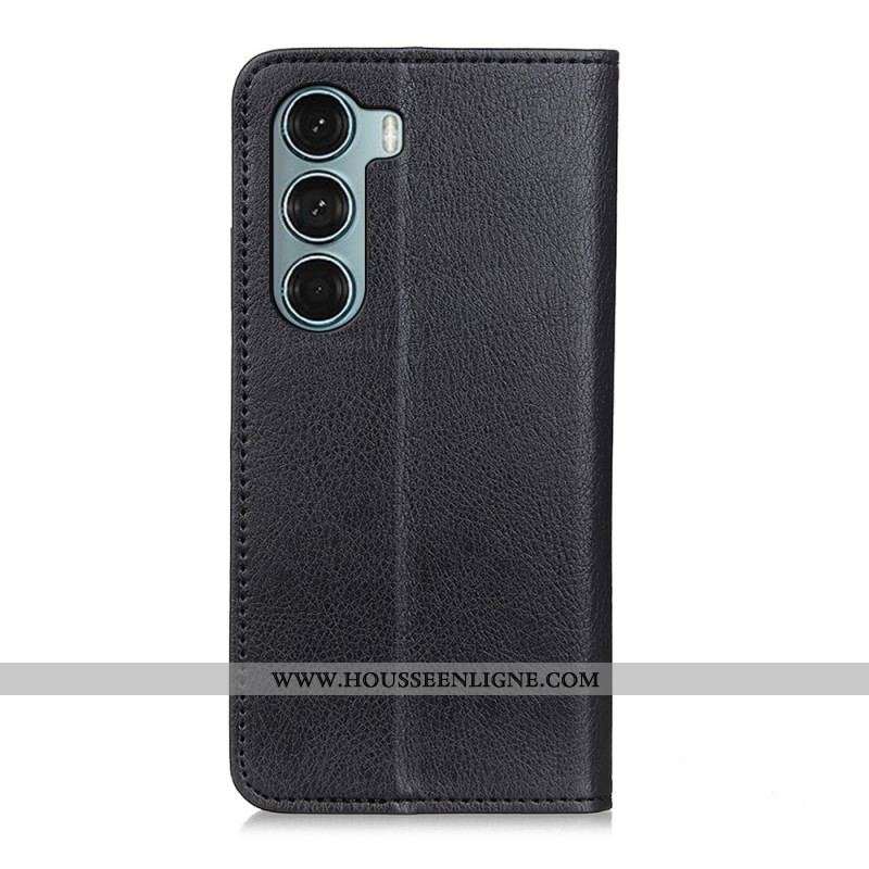 Flip Cover Moto G200 5G Cuir Litchi Fendu Texture