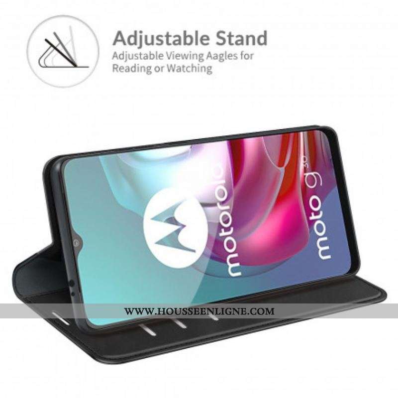 Flip Cover Moto G30 / Moto G10 Effet Cuir Douceur Soie