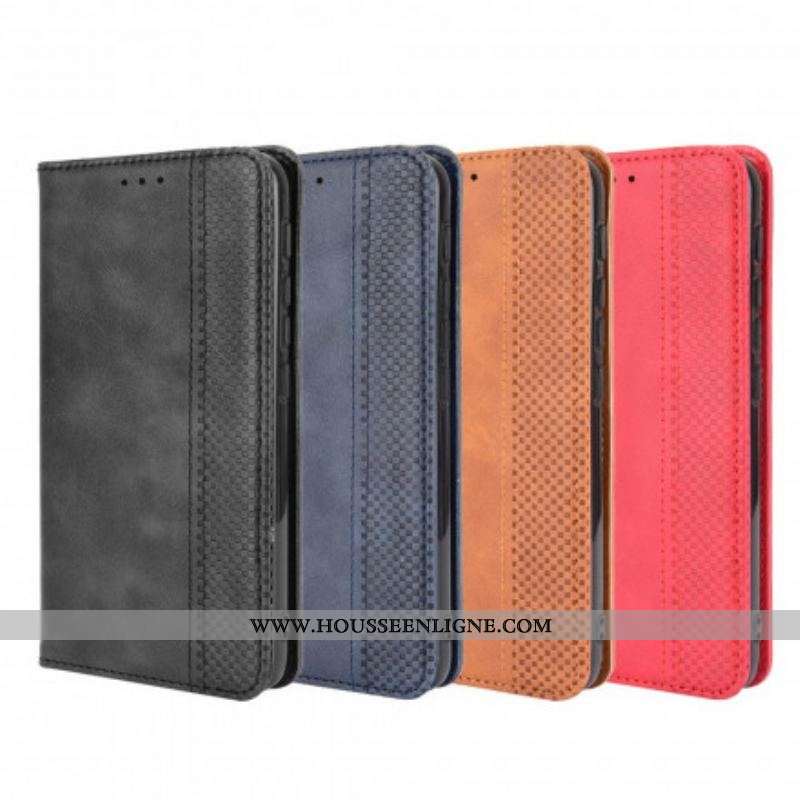 Flip Cover Moto G30 / Moto G10 Effet Cuir Vintage Stylisé