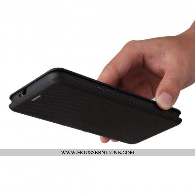 Flip Cover Moto G30 / Moto G10 Silicone Carbone Coloré