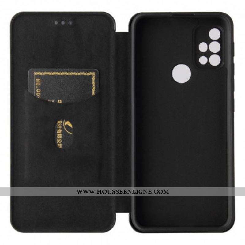 Flip Cover Moto G30 / Moto G10 Silicone Carbone Coloré