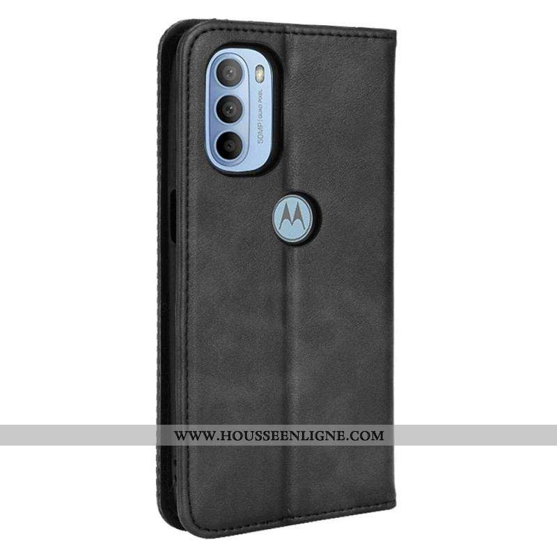 Flip Cover Moto G41 / G31 Effet Cuir Vintage Stylisé
